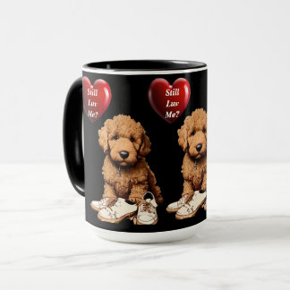 Mug Chiot mignon romantique avec cœur et chaussures mâ