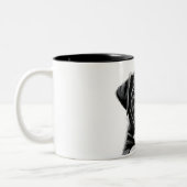 Mug Chiot Noir & Blanc Adorable - Cadeau Parfait (Gauche)
