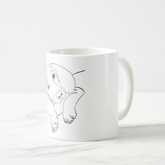 Mug Chiot noir Dachshund (Devant droit)