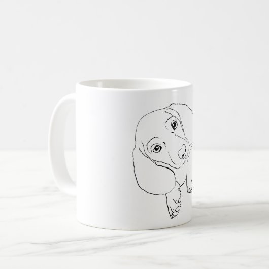 Mug Chiot noir Dachshund (Devant gauche)
