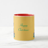 Mug chiot noir et brun mignon vêtu pour noël (Centre)