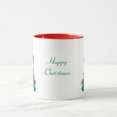 Mug chiot noir et brun mignon vêtu pour noël (Centre)