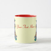 Mug chiot noir et brun mignon vêtu pour noël (Centre)