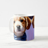 Mug Chiot souple adorable avec jolie Cravate de Bow bl (Devant gauche)