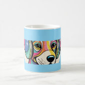 Mug Chiot super : Une Canine Colorée (Centre)