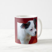 Mug Chiot Terrier Noir Et Blanc Du Staffordshire (Devant droit)