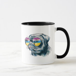Mug Chiot tropical d'aquarelle