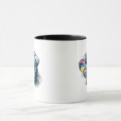 Mug Chiot tropical d'aquarelle (Centre)