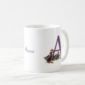 Mug Chiots Beagle Papillons Monogramme Initiale A Nom  (Devant droit)