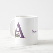 Mug Chiots Beagle Papillons Monogramme Initiale A Nom  (Devant gauche)