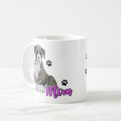 Mug Chiots Brindle de boxeur - chien blanc de boxeur (Devant gauche)