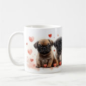 Mug Chiots Carlin avec des Cœurs - Saint-Valentin (Gauche)