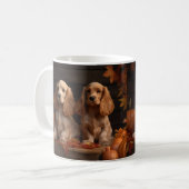 Mug Chiots Cocker Spaniel Automne Délice Citrouille (Devant gauche)