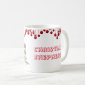 Mug Chiots de berger allemand et ornements rouges (Devant droit)