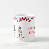 Mug Chiots de berger allemand et ornements rouges (Centre)