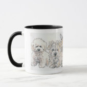 Mug Chiots de Bichon Frise (Gauche)
