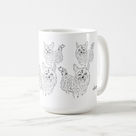 Mug ; Chiots de Corgi (Devant droit)
