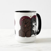 Mug Chiots de Terre-Neuve câlins (Devant droit)