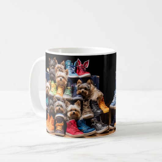 Mug Chiots et chaussures mignons (Devant gauche)
