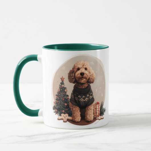 Mug Chiots Goldendoodle de Noël (Gauche)