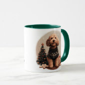 Mug Chiots Goldendoodle de Noël (Devant droit)