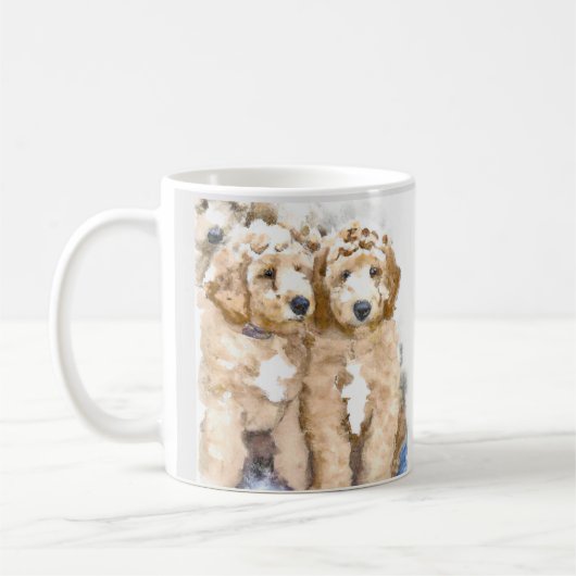 Mug Chiots Goldendoodle jouant mignon (Gauche)