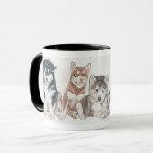 Mug Chiots malamuts de l'Alaska (Devant gauche)