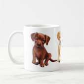 Mug Chiots mignons de Labrador, 3 couleurs sur une (Gauche)