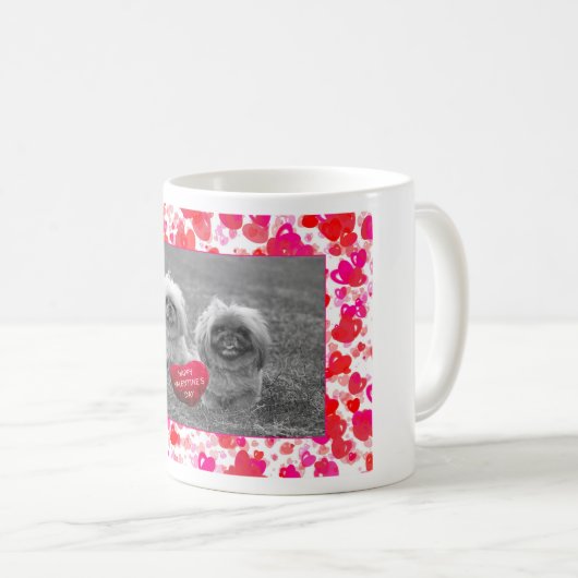 Mug Chiots Pekingese souhaitant Heureuse Sainte-Valent (Devant droit)