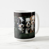 Mug Chiots super mignons sur le canapé 2 (Devant droit)
