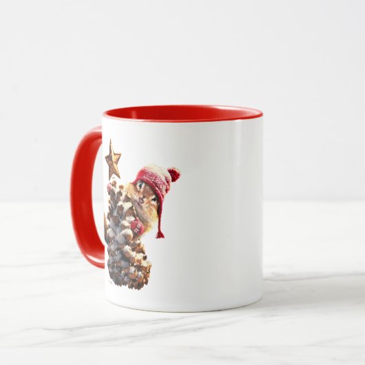 Mug Chipmunk Avec Pine Cone Tree (Devant gauche)