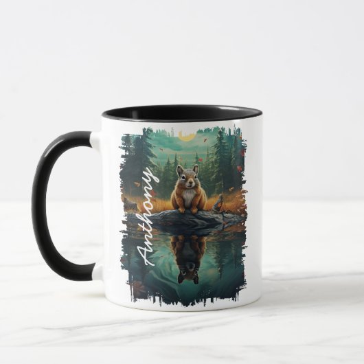 Mug Chipmunk sur Rock Forest Reflection (Gauche)