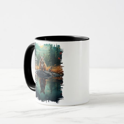 Mug Chipmunk sur Rock Forest Reflection (Devant gauche)