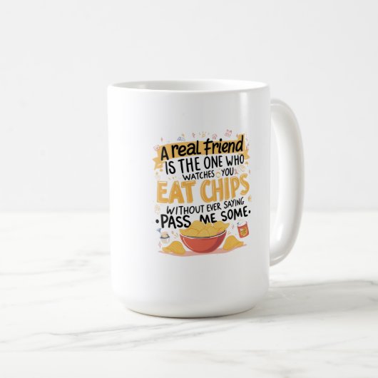 Mug Chips et amis véritables (Devant droit)