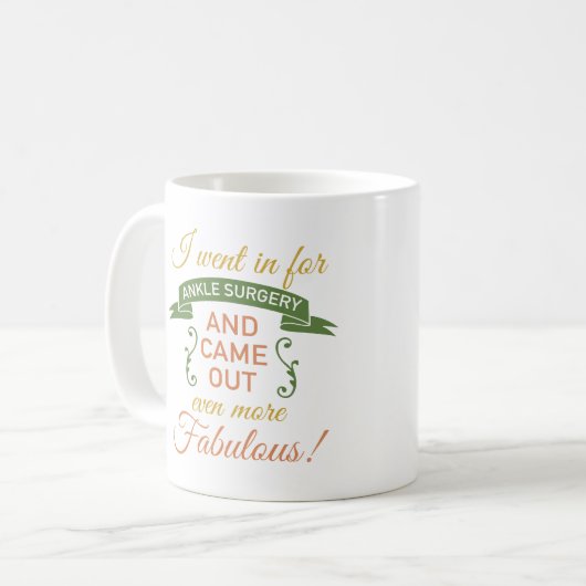 Mug Chirurgie Ankle Fabuleux Récupération (Vert) (Devant gauche)