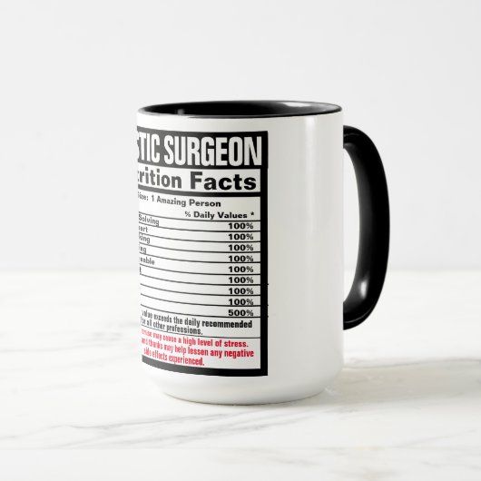 Mug Chirurgien plastique Docteur Funny Éléments nutrit (Devant droit)