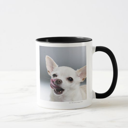 Mug Chiwawa blanc léchant des lèvres (Droite)