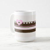 Mug Chocolat aux coeurs roses (Devant gauche)