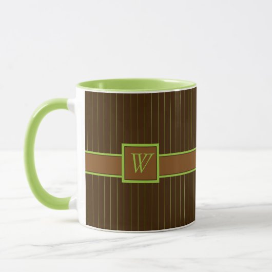 Mug Chocolat avec Rayures Lime (Gauche)