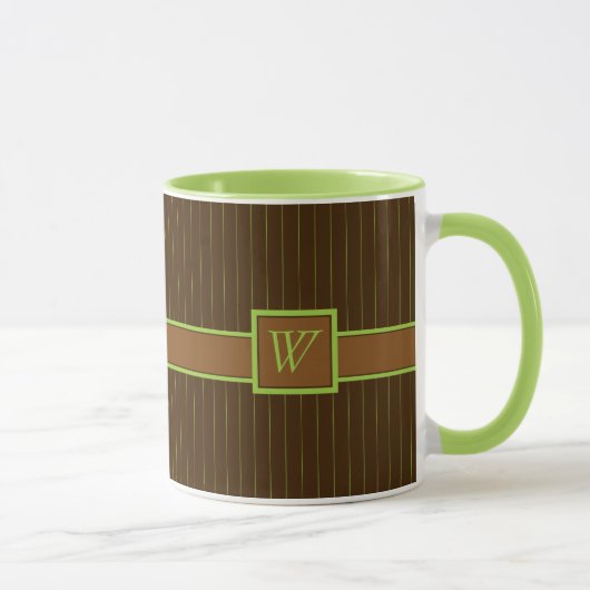 Mug Chocolat avec Rayures Lime (Droite)