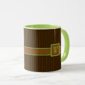 Mug Chocolat avec Rayures Lime (Devant droit)