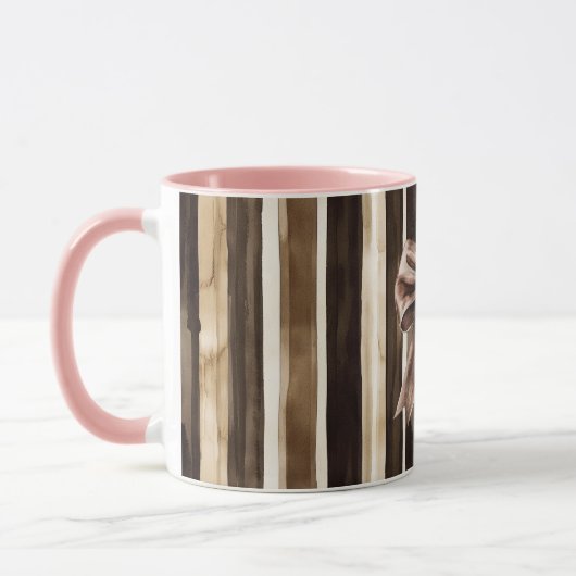 Mug Chocolat Brown bonbon rayures Bow (Gauche)