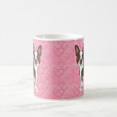 Mug Chocolat Brown Boston Terrier Chien Sur Coeur Rose (Centre)