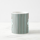 Mug Chocolat Brown et pinte vert rayures Monogramme (Centre)