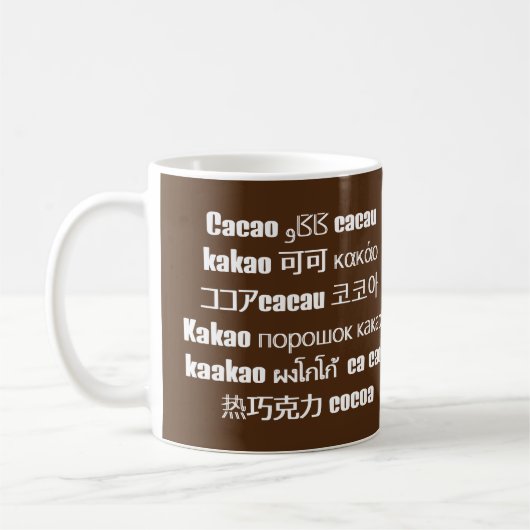 Mug Chocolat Brown multilingue CACAO (Gauche)
