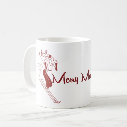 Mug Chocolat chaud à thème de ski (Devant gauche)