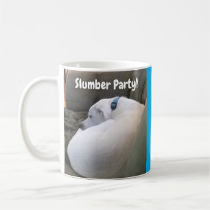 Mug Chocolat chaud blanc Chien Chien Fraisé Party Blue