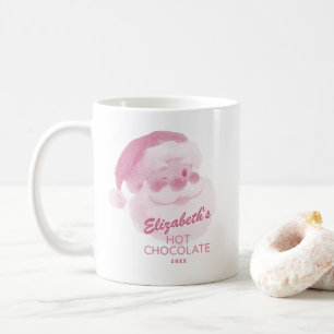 Mug Chocolat Chaud de Fêtes de Noël Rose Personnalisé