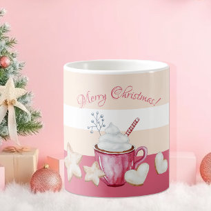 Mug Chocolat Chaud De Noël Et Cookies Aquarelle