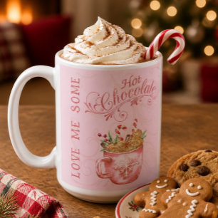 Mug Chocolat Chaud de Noël Rose